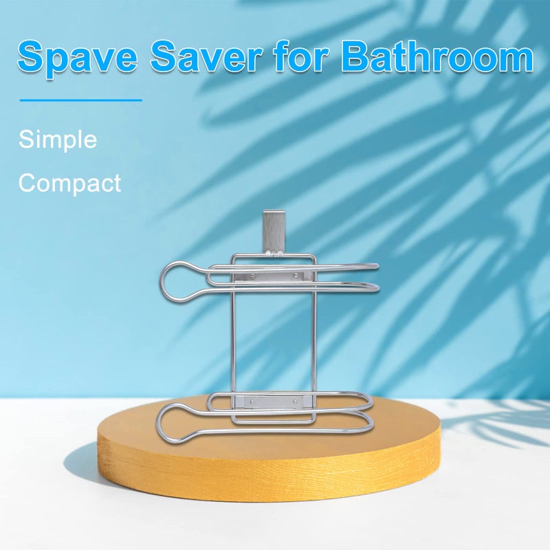 TQVAI Over The Tank Toilet Paper Roll Holder Stainless Steel Bathroom Tissue Storage Rack, Chrome Finish - Image 2